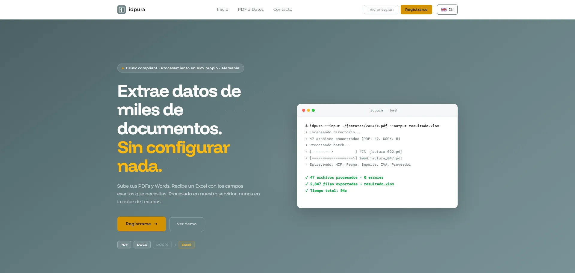 idpura — SaaS Platform for Data Extraction from Documents